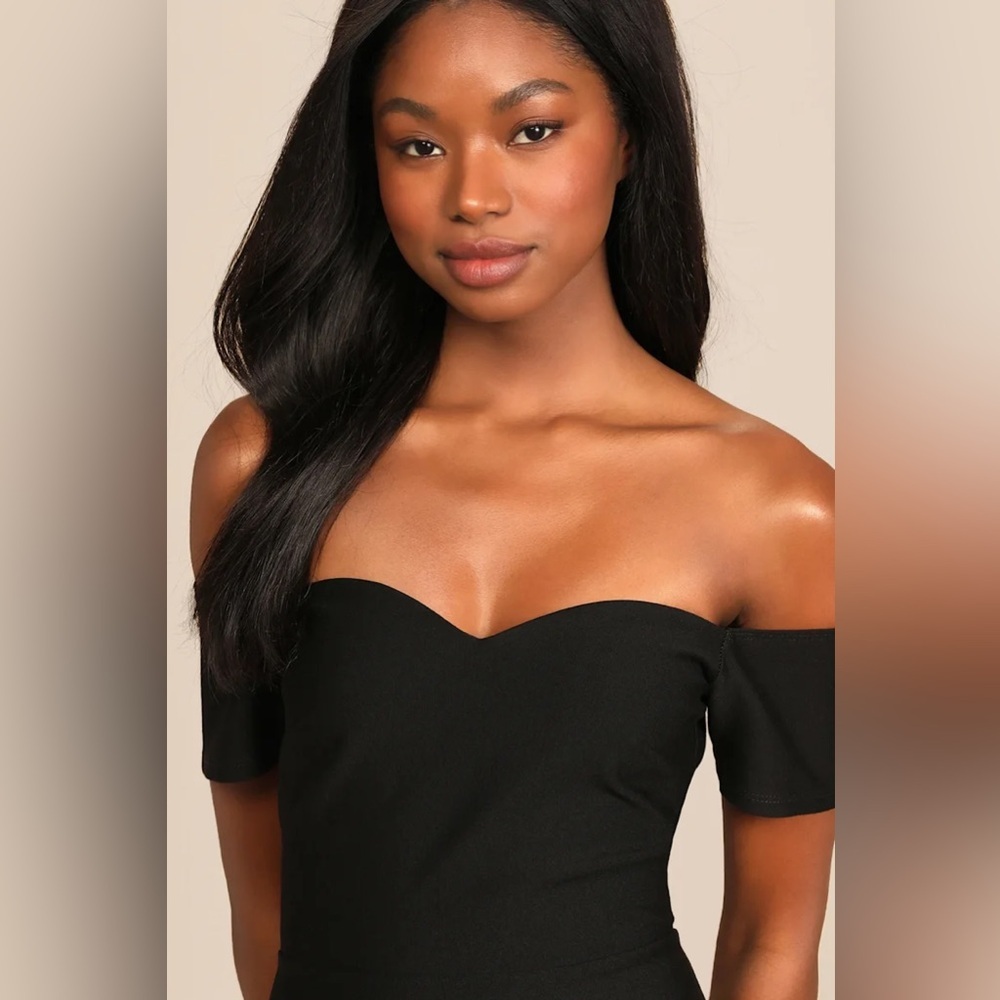 Lulus How Much I Care Black Off-the-Shoulder Midi Dress - Picture 4 of 11